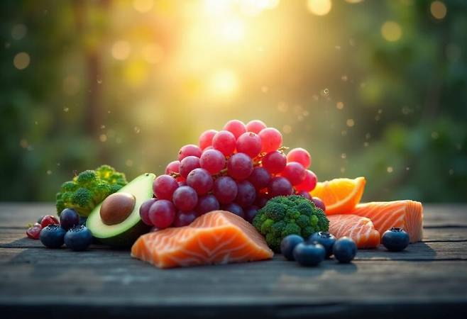 연구결과에 따르면 포도는 심장·뇌·피부·장·눈 건강에 도움이 된다. [사진=AI 이용해 생성]