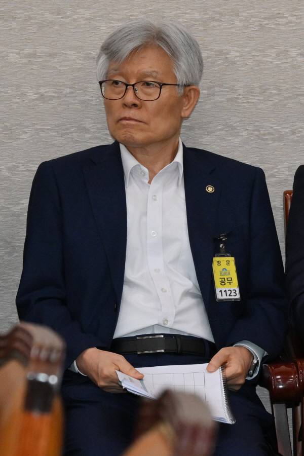 최동석 행정안전부 인사혁신처장이 22일 국회 법제사법위원회 전체회의에 참석해 있다. 김정록 기자