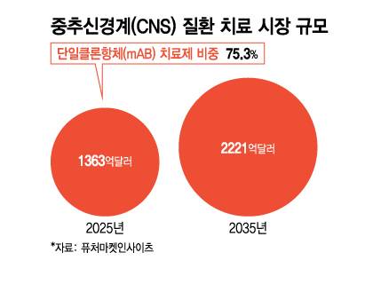 중추신경계(CNS) 질환 치료 시장 규모/디자인=김지영