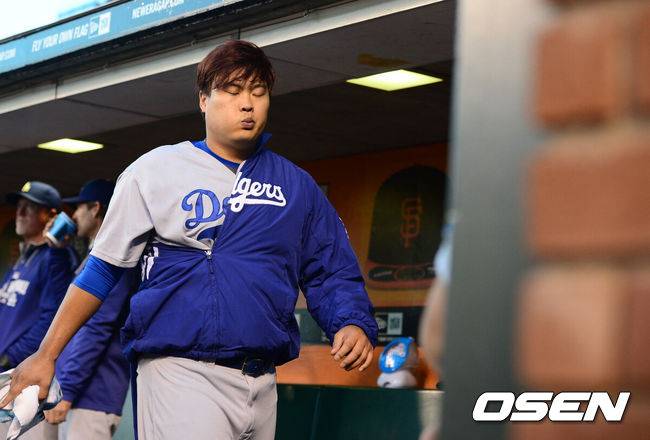 [OSEN=샌프란시스코, 지형준 기자] LA 다저스 류현진이 메이저리그 데뷔 후 최소 1이닝 만에 조기 강판됐다. 2014.09.13 /jpnews@osen.co.kr