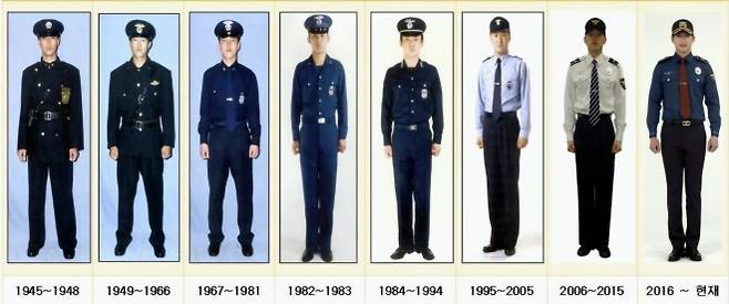 경찰 근무복 변천사. 경찰청 제공