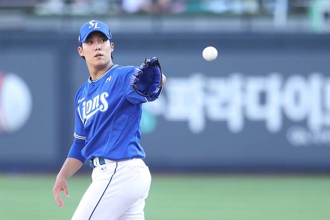 27일 수원 KT전에서 선발 등판한 삼성 원태인. 삼성 라이온즈 제공