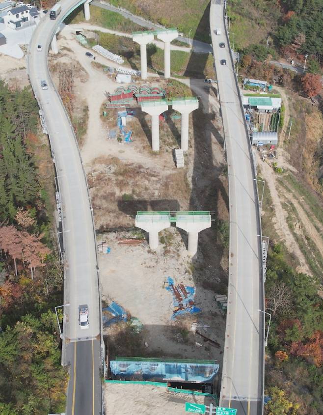 울산 북구 농소~경주 외동 국도 건설공사 현장(농소 방면).