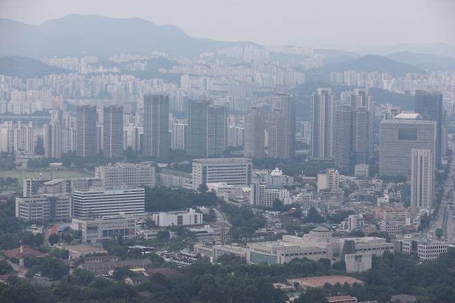 서울 남산에서 바라본 아파트 모습. (사진=이데일리 노진환 기자)