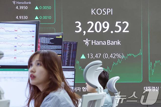 서울 중구 하나은행 딜링룸./뉴스1 ⓒ News1 민경석 기자