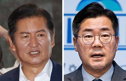 정청래(左), 박찬대(右)
