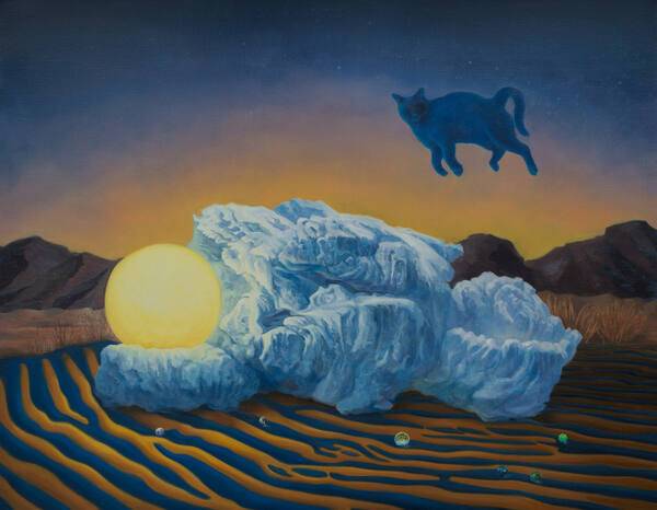 이채원 作 ‘푸른 고양이와 사막’. 경기도미술관 제공