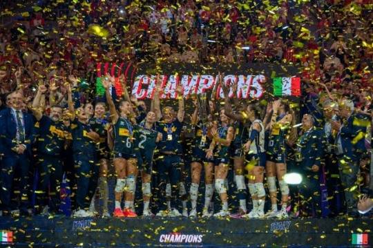 2025 VNL 여자부 우승을 차지한 이탈리아 / 사진=국제배구연맹 제공. 연합뉴스