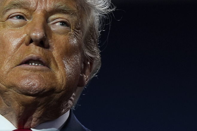 도널드 트럼프 미국 대통령이 지난 23일(현지시간) 워싱턴의 앤드류 W. 멜론 오디토리엄에서 열린 AI 서밋에서 연설하고 있다. [AP]