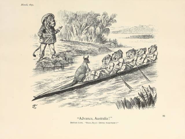 ▲'Advance, Australia!' (1891), Sir John Tenniel (English, 1820-1914)