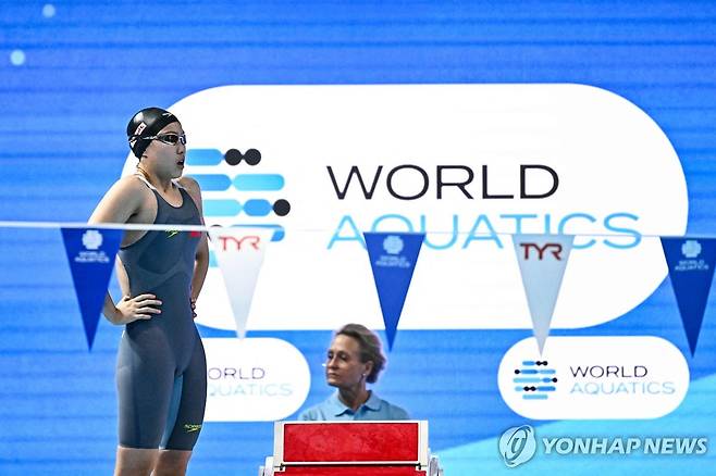 세계수영선수권대회에 출전한 중국의 12세 소녀 위쯔디.  [AFP=연합뉴스]