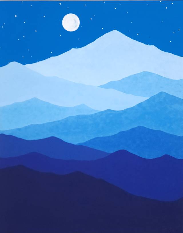 박두봉, Memory_ BIue Mountain,116.8×91.0cm, 장지에 수간채색, 2025