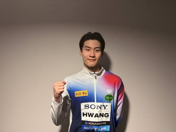 싱가프로 세계선수권대회 자유형 200m 결선에 오른 황선우. /사진=올댓스포츠