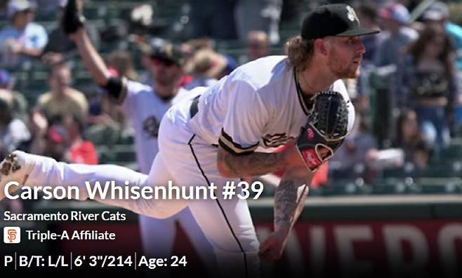 카슨 휘센헌트. 사진=MiLB.com