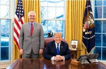 Fred Fleitz (left), vice chairman of the America First Policy Institute (AFPI), with U.S. President Donald Trump. Fleitz served as Deputy Chief of Staff at the White House during Trump’s first term. /X (formerly Twitter)