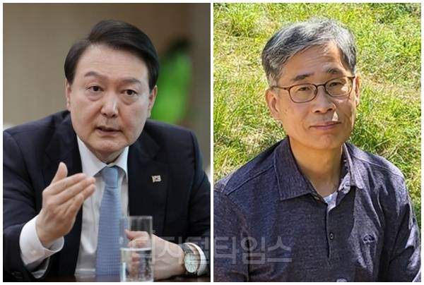 윤석열 전 대통령(왼쪽)과 신평 변호사. [디지털타임스 DB, 대통령실 제공]