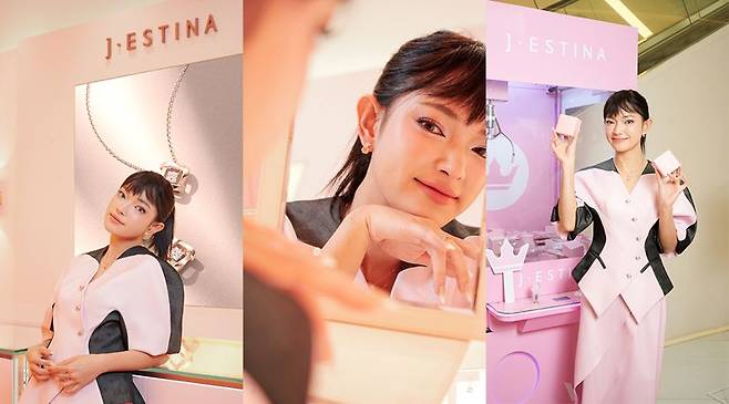 하노이 매장 오픈 행사에 참석한 제이에스티나의 베트남 첫 뮤즈인 차우 부이. 제이에스티나 제공