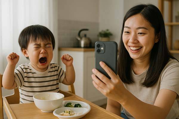 가족과 아이의 소중한 순간을 자연스럽게 기록하되, 무리한 연출 없이 진솔한 장면으로 주 1~2회 최소한으로 올리는 것이 좋다.​/사진=AI 생성 이미지