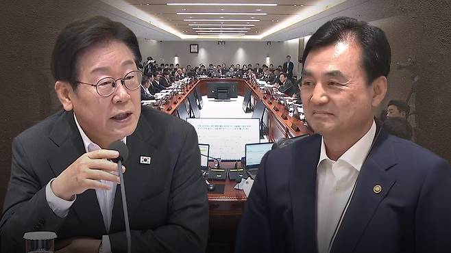 국무회의 참석한 이재명 대통령과 안규백 국방부 장관