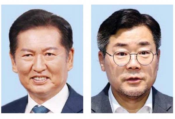 정청래(왼쪽), 박찬대
