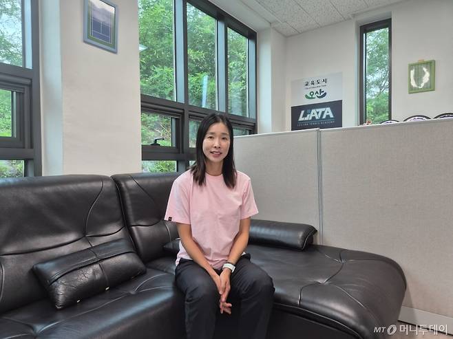 지난 18일 경기도 오산시 G-스포츠클럽 테니스 종목 사무실에서 만난 이진아 감독. /사진=박진호 기자