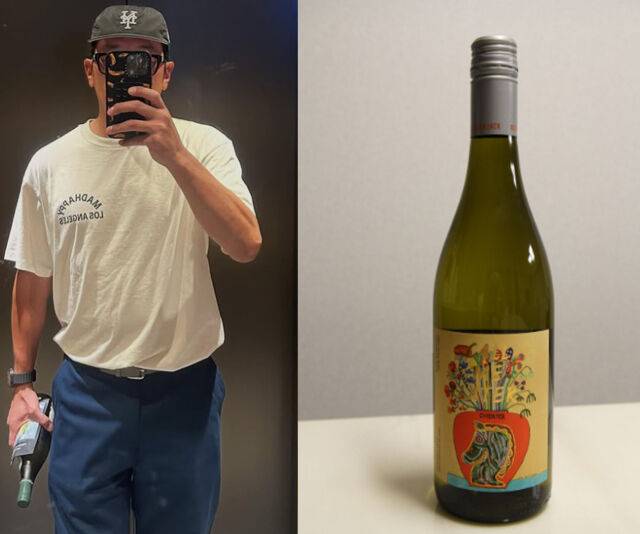 하정우가 와인을 들고 서 있다. / (왼쪽) 하정우 소셜미디어, (오른쪽) 온라인 커뮤니티