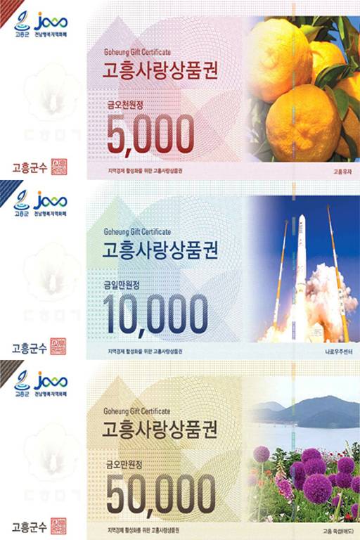 [고흥=뉴시스] 고흥사랑상품권. (사진=뉴시스 DB). photo@newsis.com *재판매 및 DB 금지