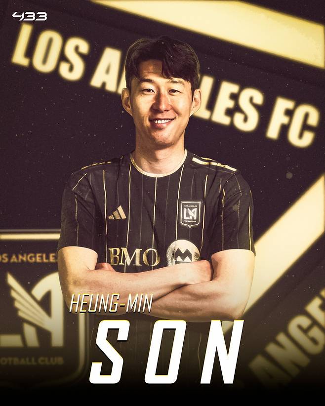 토트넘 손흥민의 로스앤젤레스(LA)FC 유니폼 합성 사진. /사진=433 SNS 캡처