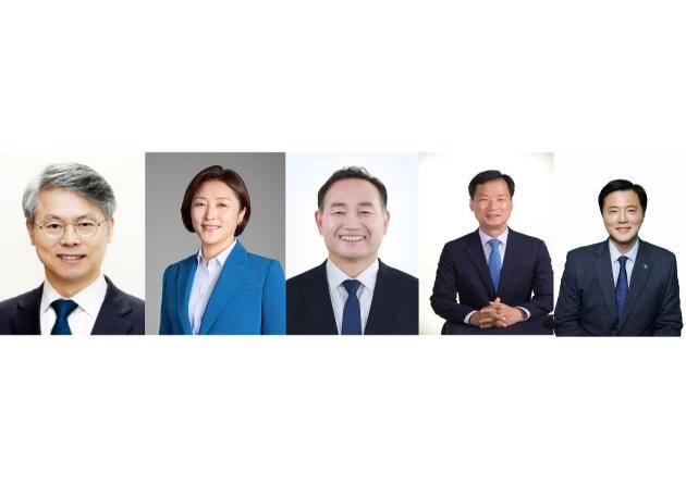 (왼쪽부터) 민형배 의원, 전진숙 의원, 김원이 의원, 박균택 의원, 조계원 의원