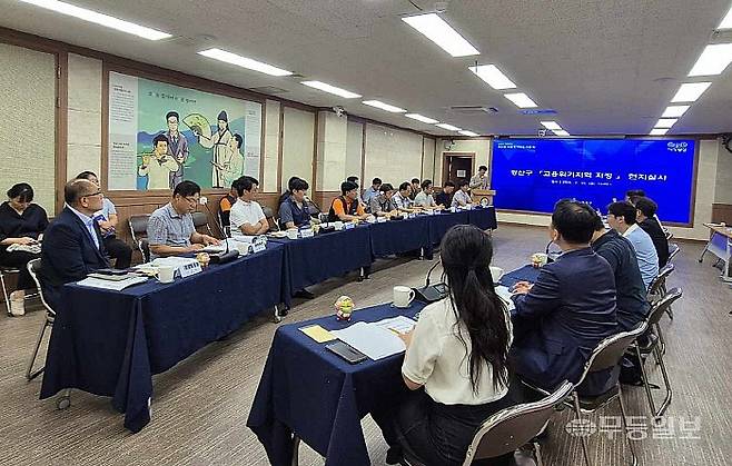 지난 25일 고용노동부 민관 합동실사단이 광주 광산구를 찾아 고용위기지역 지정을 위한 현지 실사를 벌였다. 광주 광산구 제공
