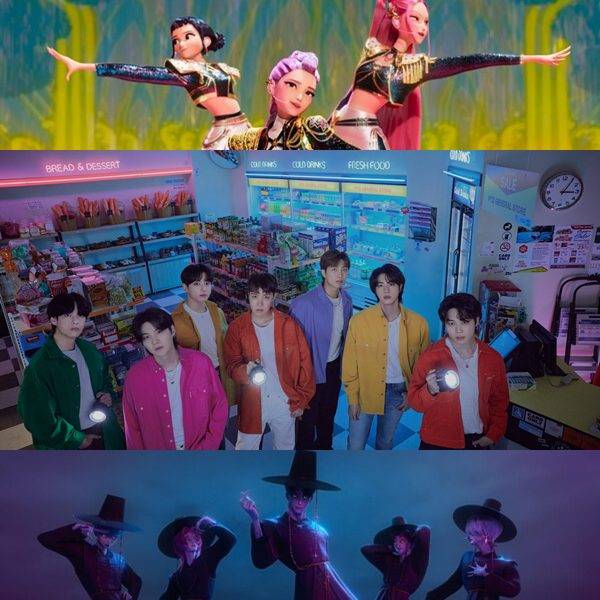 '케이팝 데몬 헌터스' 헌트릭스·사자보이즈, 방탄소년단 / 사진=넷플릭스, 빅히트 뮤직