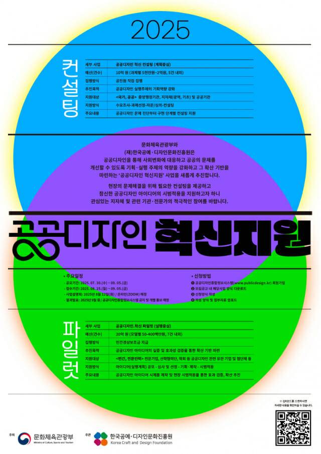 공공디자인 혁신 컨설팅 수요조사 및 파일럿 공모 포스터.