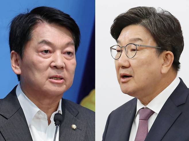 안철수 의원과 권성동 의원. /남강호 기자