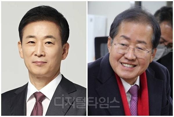 유영하(왼쪽) 국민의힘 의원과 홍준표 전 대구시장. [디지털타임스 DB]