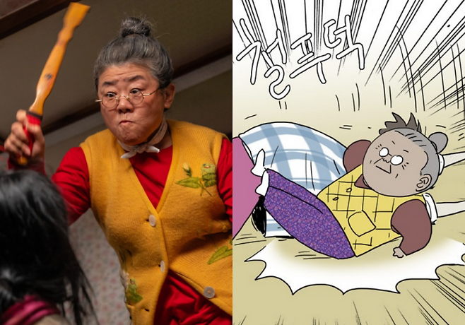 ‘좀비딸’ 영화 스틸(왼쪽)·웹툰 캡처 / 사진=NEW·네이버웹툰 제공