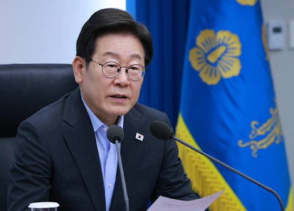 이재명 대통령이 지난 24일 서울 용산 대통령실 청사에서 열린 5차 수석·보좌관 회의에서 발언하고 있다. 2025.7.24 [사진=연합뉴스]