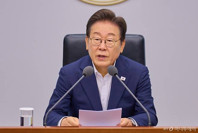 (서울=뉴스1) 이재명 기자 = 이재명 대통령이 30일 서울 용산 대통령실 청사에서 열린 비상경제점검 태스크 포스(TF) 3차 회의에서 발언을 하고 있다. (대통령실 제공. 재판매 및 DB금지) 2025.7.30/뉴스1  Copyright (C) 뉴스1. All rights reserved. 무단 전재 및 재배포,  AI학습 이용 금지. /사진=(서울=뉴스1) 이재명 기자