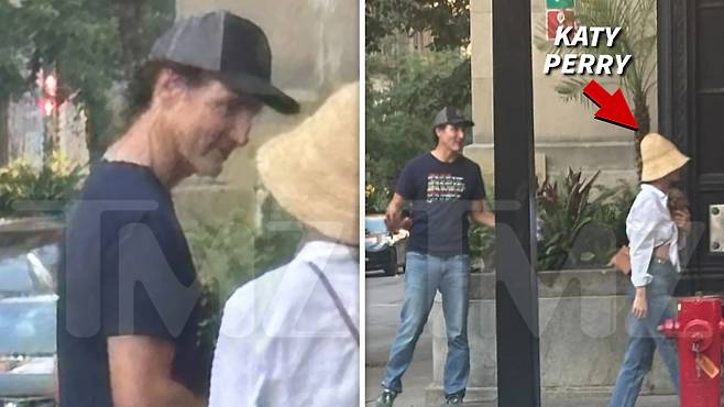 케이티 페리와 트뤼도 캐나다 전 총리의 열애설 보도 사진. [미국 TMZ 보도사진]