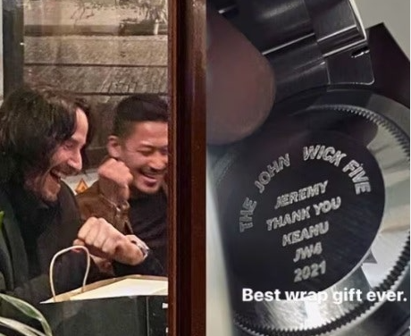 '존 윅4' 스턴트 맨이 키아누 리브스로부터 선물받은 시계. jermskillz 인스타그램