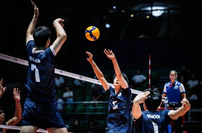한국 U-19 남자 배구 대표팀. /사진=FIVB 제공