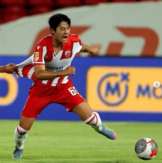 즈베즈다 수비수 설영우. /사진=즈베즈다 공식 SNS 갈무리