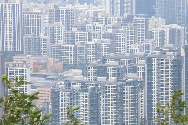 서울 강남구 대모산에서 바라본 강남의 모습. (사진=이데일리 방인권 기자)