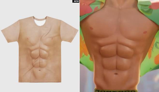 ‘케이팝 데몬 헌터스’ 캐릭터 애비(오른쪽)와 이를 재현한 넷플릭스 굿즈./넷플릭스 캡처