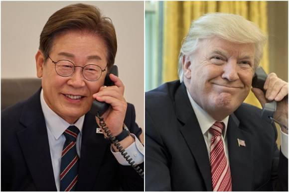 통화하는 이재명 대통령(왼쪽)과 트럼프 미국 대통령 [사진=연합뉴스]