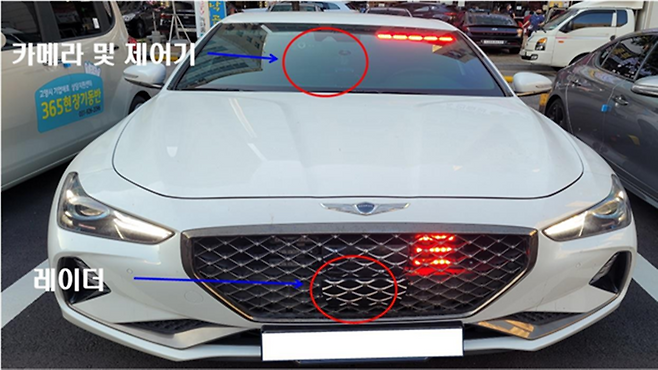 암행순찰차에 설치된 탑재형 교통단속장비