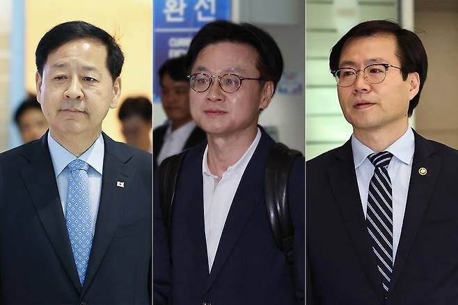 왼쪽부터 구윤철 경제부총리, 김정관 산업통상자원부 장관, 여한구 통상교섭본부장 / 사진=한경DB, 뉴스1