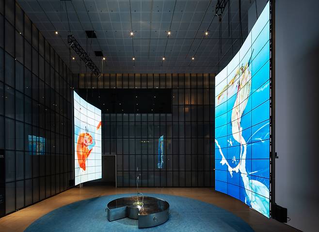 View of "MMCA×LG OLED Series 2025 —Tzusoo Agarmon Encyclopedia: Leaked Edition" at MMCA (Yonhap)