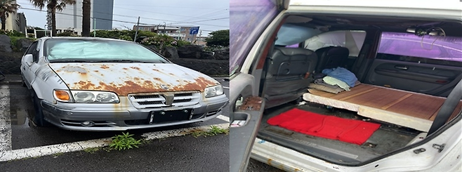 A씨가 약 10년간 주거해 온 승용차 [사진 출처 = 제주시]