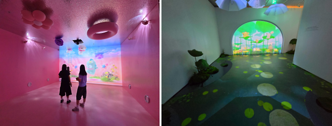 수영장 콘셉트 공간과 연못 콘셉트 공간 / 사진=김혜성 여행+ 기자