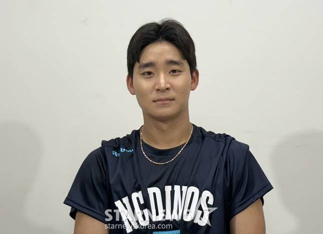 NC 홍종표가 30일 사직 롯데전을 앞두고 인터뷰를 하고 있다. /사진=양정웅 기자